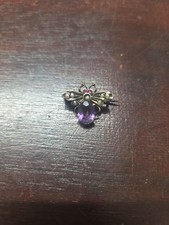 Rare tiny antique fly brooch