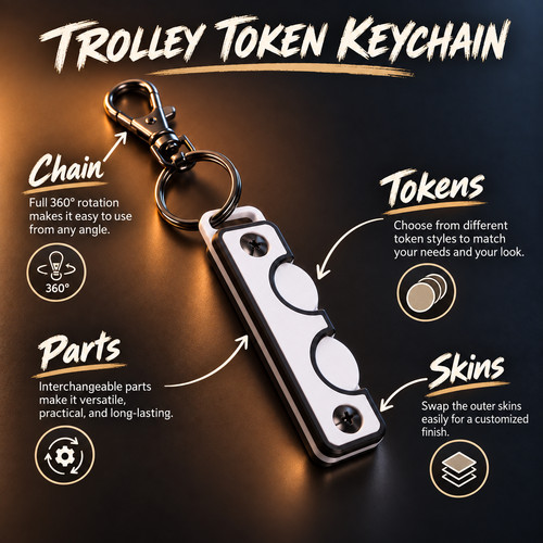 Trolley token keychain - token,