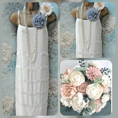 Asos white beaded 20s - , deco