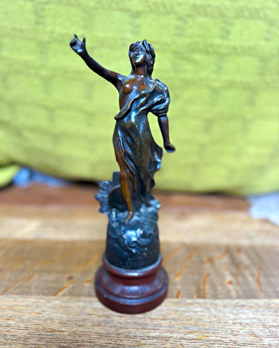 Art nouveau spelter statue - art,