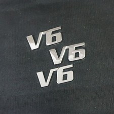 3x V6 Silver Chrome Metal