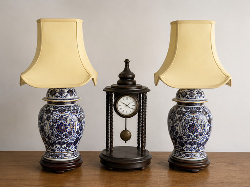Pair blue and white ceramic - of,