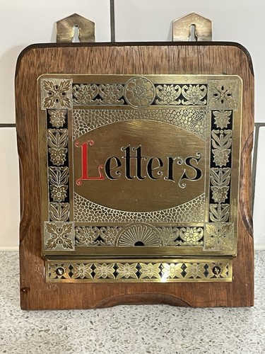 Art nouveau brass oak - art, wall