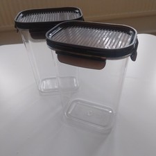 Lock & Lock Rectangular Food Storage Container, 1.2 Litre, 2 Piece, Transparent