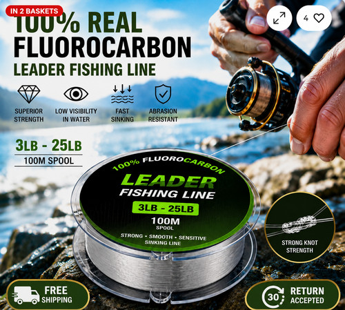 Leader fishing line 100m spool - fishing,