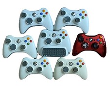 OFFICIAL XBOX 360 CONTROLLERS BUNDLE White X 7 Chatpad 4 Power On *ALL UNTESTED*