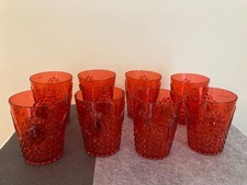 Baci Milano - Eight Red Baroque Style Acrylic Tumblers