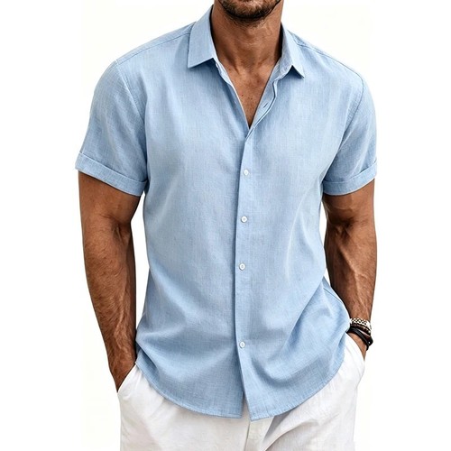 Mens cotton linen - mens, shirt