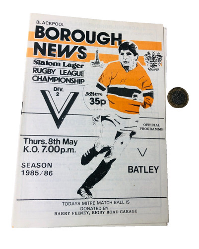 Rugby programme blackpool - rugby,