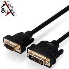 3M Cable VGA 15Pin On DVI 24+5 Dual-Link Dvi-I Full HD Gold PC Monitor TFT LCD