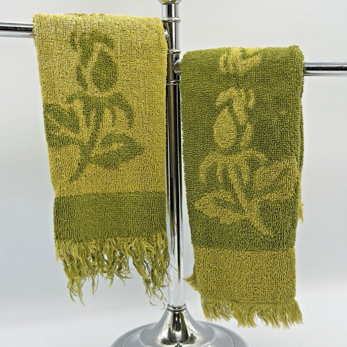 Vtg sears avocado green fringe - vtg,