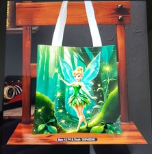 Tinkerbell Magical Forest Fairy Print Tote Bag Linen Shopping Bag Gift New