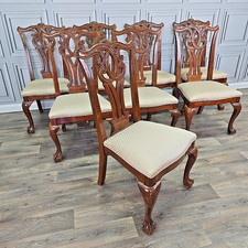Set 8 Dining Chairs - Carved