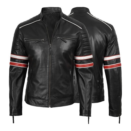 Men leather motorcycle - men's,