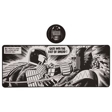 2000 AD Judge Dredd Large Non-Slip Desk Pad and Coaster Set Comic Style