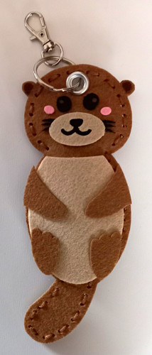 Brown felt otter animal - brown,
