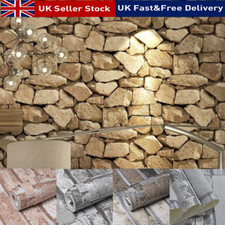 3D Stone Effect Wallpaper for Living Room.Wall Decor Realistic Slate Brick Decor
