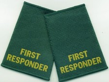 Woven First Responder Epaulette Slider Pair Green Epaulettes