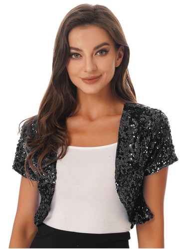 Women sequin jacket short - sequin,