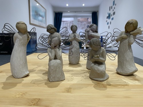 Set willow tree angels by - of,