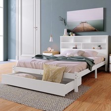 Double Bed Frame, White 4ft6