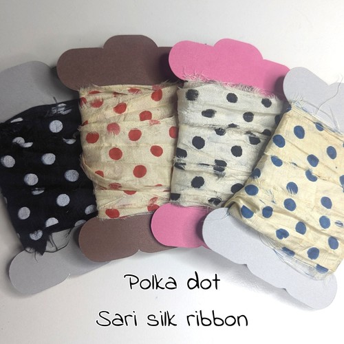 Sari silk ribbon polka - silk, dot