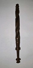 Antique lace bobbin – hand-carved dark hardwood (likely walnut)