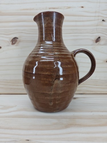 Studio pottery jug brown - pottery,
