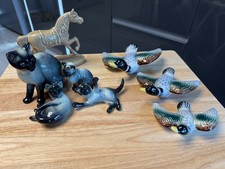 Vintage Animal Figurines Job Lot – Cats, Flying Ducks, Horse – Retro Pottery