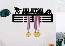 Personalised Medal Hanger Ribbon Medal Holder Wall Display Jiu Jitsu