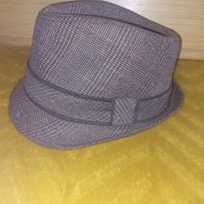 UBi Plaid Tweed Fedora Trilby