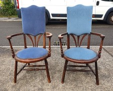 PAIR OF ANTIQUE ARTS & CRAFTS STYLE CHAIRS           DELIVERY AVAILABLE