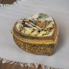 VTG Gold Ornate Metal Heart