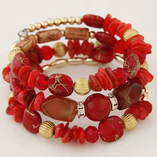Women's Bohemian Handmade Multilayer Elastic Bead Bracelet Set