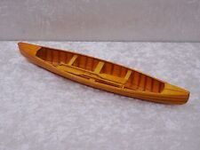 LM5MCE - Wooden Rowing Boat Canoe Model - Handmade - Vintage - 15.55 Inches