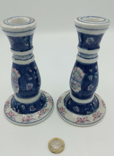 Pair china candlestick - , holders