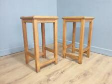 Pair of Vintage Old Blonde Wooden School Stool Lab Stool