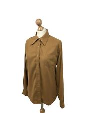LOOK Shirt Size M 12 Hong Kong Moleskin Style Tan Top EU40 Womens Vintage