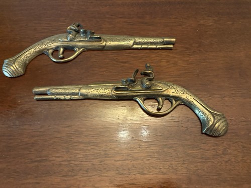 Vintage pair ornate brass - ornate,