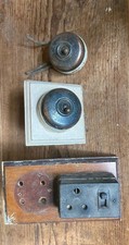 Job Lot 2x Old vintage dolly Toggle light Switches And old Bakelite plug 