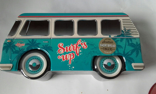 Blue retro tin - , camper