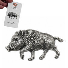 Wild boar pewter pin badge - boar,