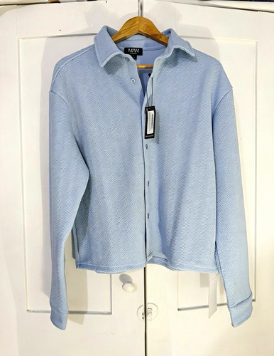 Boohooman blue herringbone - boohooman,