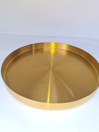 Gold round tray decorative - gold,
