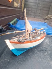 WOODEN FISHING BOAT WITH FIGURE MAST NEEDS RE ATTATCHING