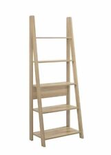 Ladder Bookcase Shelving Unit Ladder Shelf 5 Tier Display Storage Stand Oak