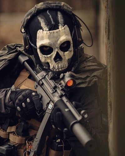 Military style ghost skull - style,