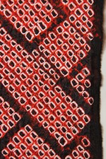 vintage Japanese silk shibori fabric artisan hand tie dye red brown dot 3