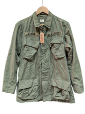 US Army Vietnam Olive Green OG-107 Cotton Ripstop Vintage Shirt Small Reg #697