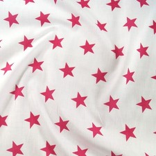 Pink Star Polycotton Fabric
